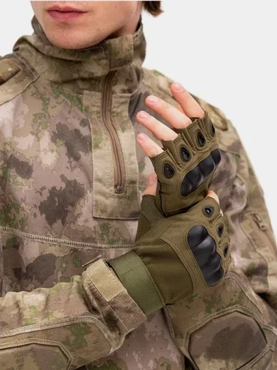 Barmoqsiz taktik qo‘lqop, Taktik yarim barmoqli qo‘lqoplar – himoya va qulaylik, Xaki — 5-rasm